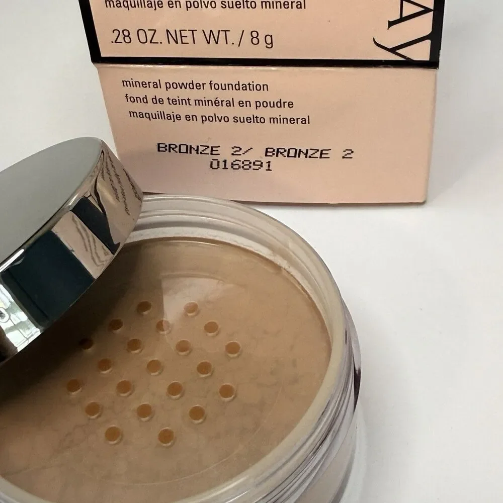 2 NEW Mary Kay Mineral Powder Foundation BRONZE 2 .28 oz 016891 + 3 MK Brushes